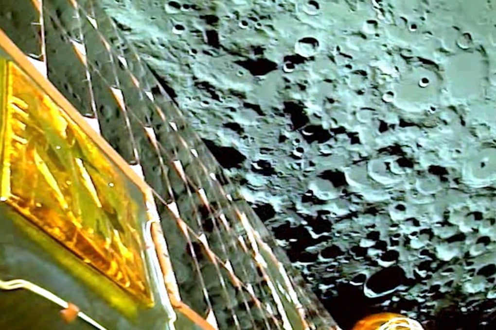 A view of the moon from the Chandrayaan-3 lander. Photo: Reuters