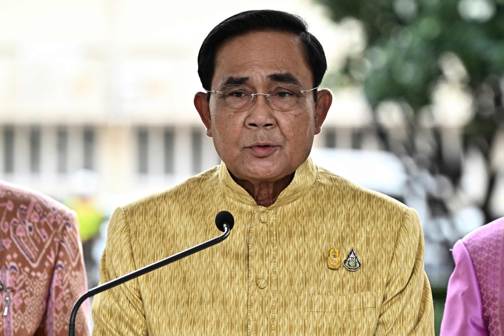 Thailand’s Prime Minister Prayut Chan-O-Cha speaks to members of the media during a press conference after chairing a cabinet meeting at Government House in Bangkok in June.  Photo: AFP