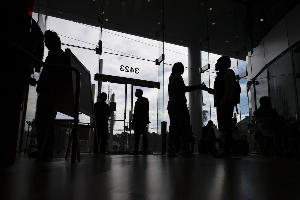 College students arrive for a job fair at Atlanta Tech Village on March 29, 2023, in Atlanta. Photo: AP