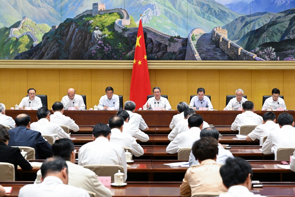 Premier Li Qiang presides over a State Council meeting in Beijing on Wednesday. Photo: Xinhua