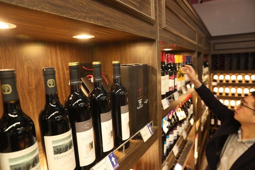 Bottles of wine imported from Australia are displayed for sale at a supermarket in Nantong, China’s Jiangsu province. Photo: VCG via Getty Images