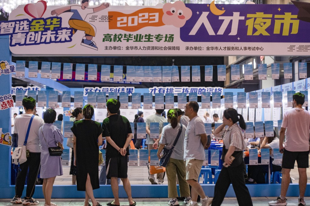 The jobless rate for the 16-24 age group in China hit a new high of 21.3 per cent in June, up from 20.8 per cent in May. Photo: Xinhua