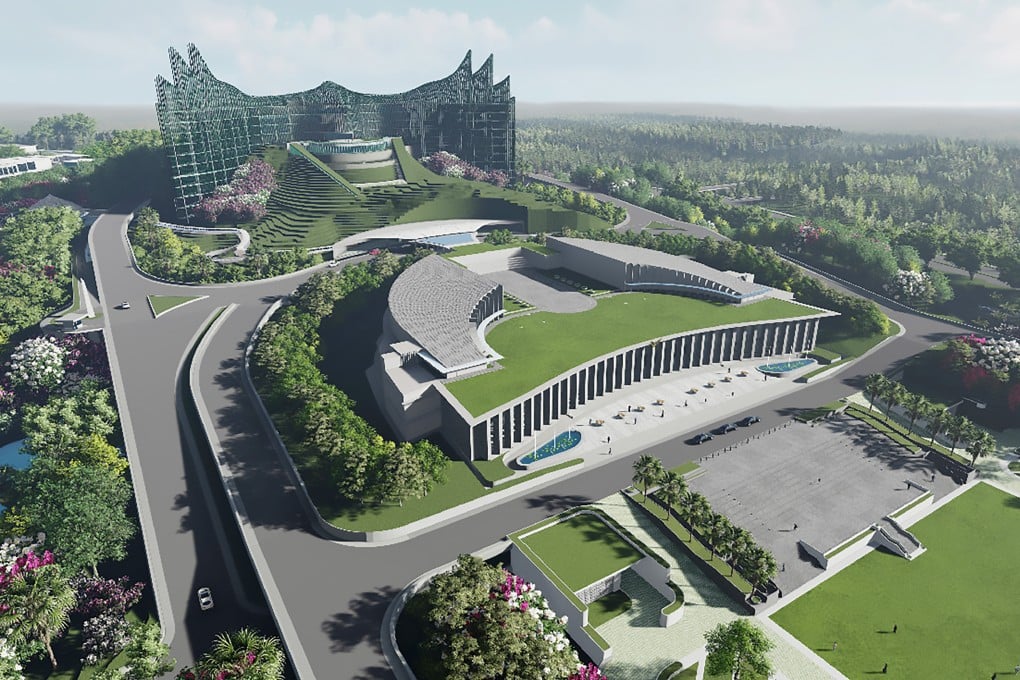An artist’s impression of Indonesia’s future presidential palace in Nusantara, the country’s new capital city under construction in East Kalimantan, Borneo. The name Nusantara has a long history in Southeast Asia. Image: AFP