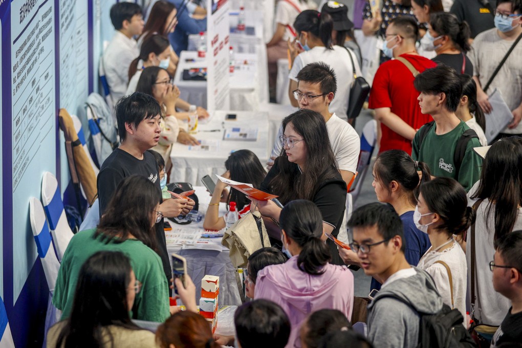 University graduates attend a job fair in Wuhan, in China’s central Hubei province on August 10, 2023. Photo: AFP