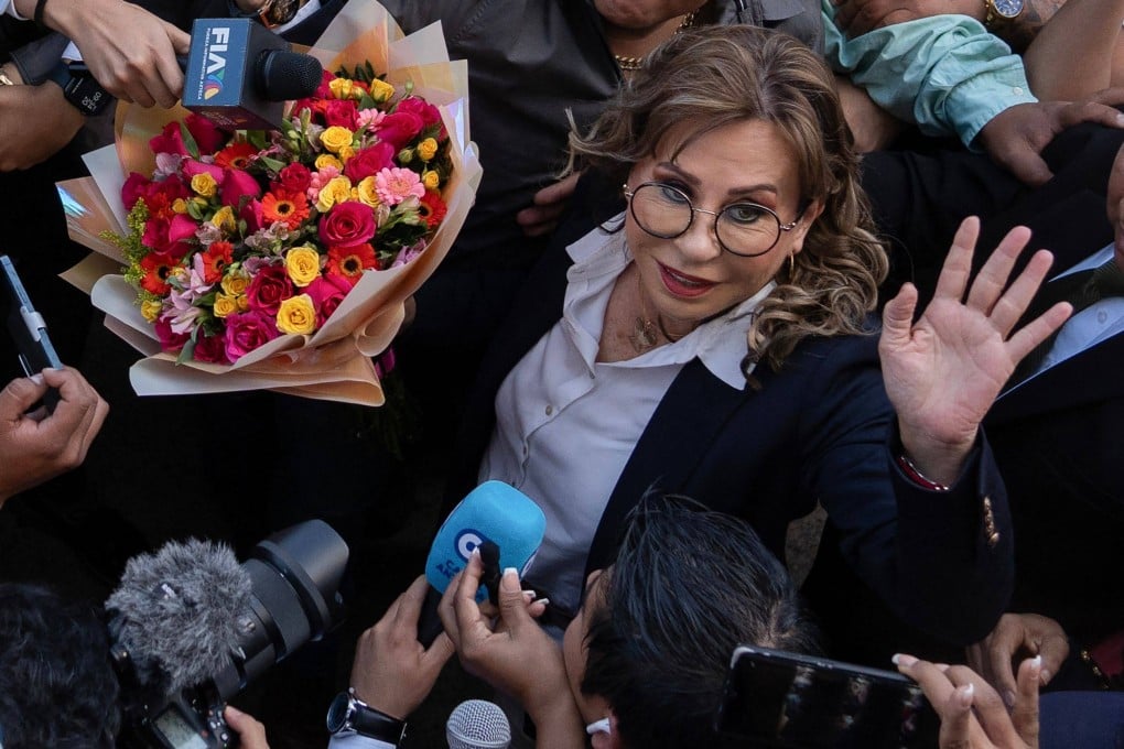 Guatemala’s presidential candidate for the National Union of Hope party, Sandra Torres, during the presidential run-off election. Photo: AFP