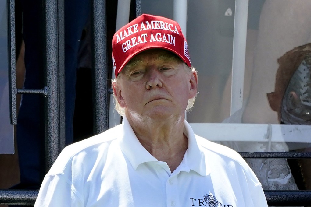 Former President Donald Trump looks on at the LIV Golf-Bedminster 2023 at the Trump National in Bedminster, New Jersey, on August 13, 2023. Photo: Getty Images