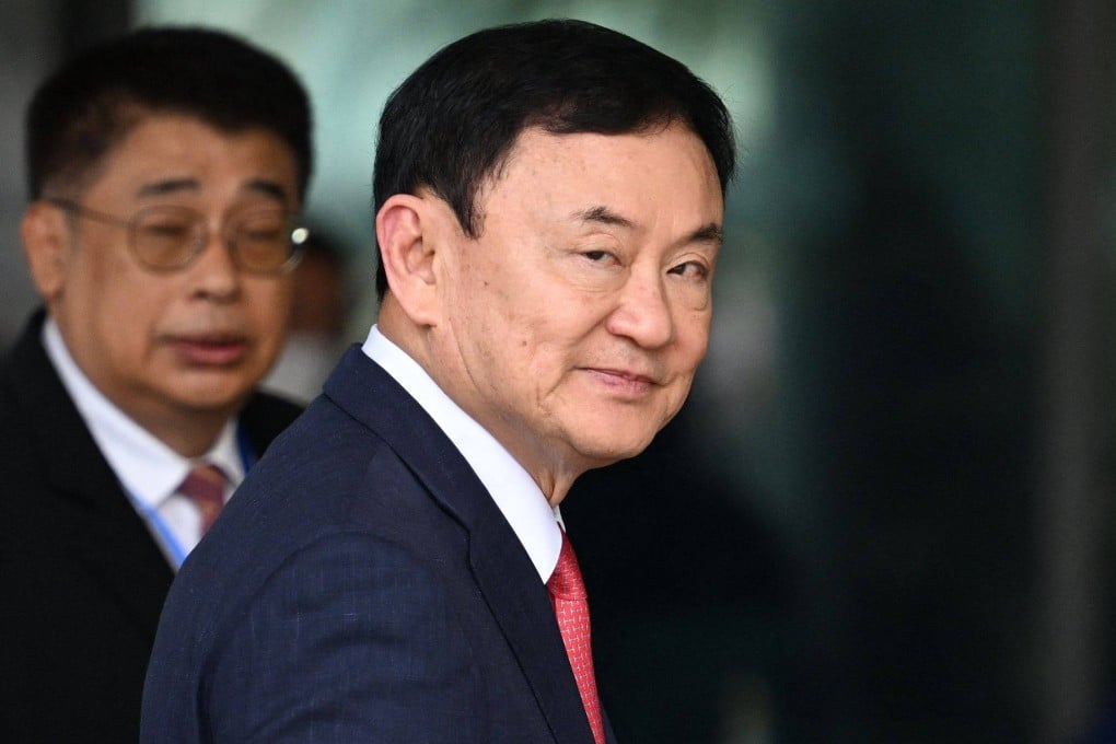 Former Thai Prime Minister Thaksin Shinawatra pictured on Tuesday upon arrival at Bangkok’s Don Mueang airport after 15 years in exile. He was jailed the same day. Photo: AFP