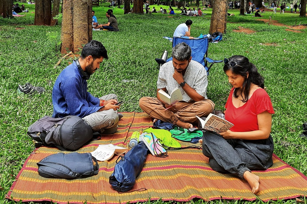 Cubbon Reads is a community initiative that takes place in a park in Bangalore, India – participants quietly read their books, and there is no marketing. The idea has gone global. Photo: Anita Rao Kashi