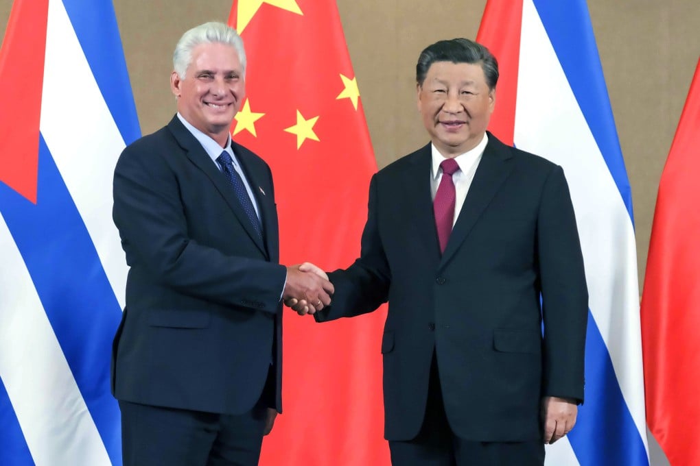 Chinese President Xi Jinping meets his Cuban counterpart Miguel Diaz-Canel in Johannesburg on Wednesday. Xi also met the leaders of Ethiopia, Senegal and Bangladesh. Photo: Xinhua
