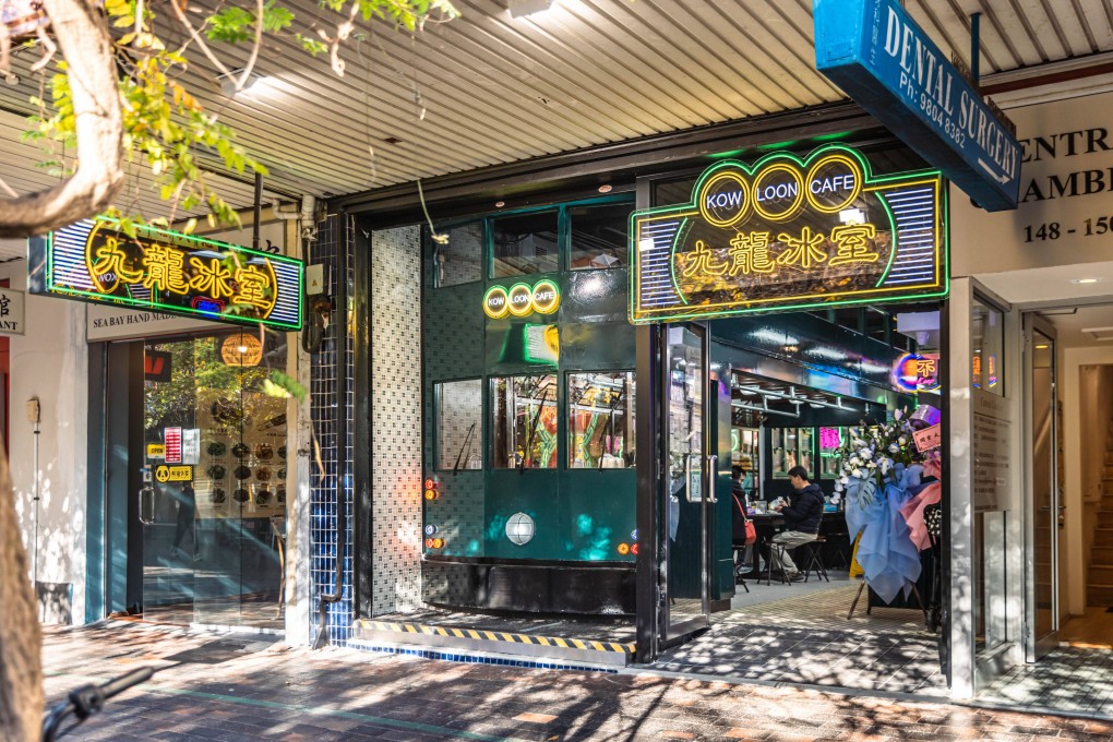 Kowloon Cafe in Sydney’s Eastwood neighbourhood has a replica Hong Kong tram you can eat in. Another branch has a replica city minibus. Such Hong Kong-style cafes, with their look and food, take Hong Kong migrants Down Under on a nostalgia trip. Photo: Kowloon Cafe