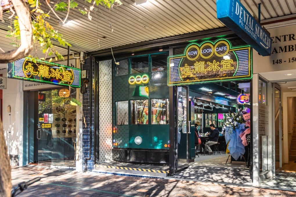 Kowloon Cafe in Sydney’s Eastwood neighbourhood has a replica Hong Kong tram you can eat in. Another branch has a replica city minibus. Such Hong Kong-style cafes, with their look and food, take Hong Kong migrants Down Under on a nostalgia trip. Photo: Kowloon Cafe