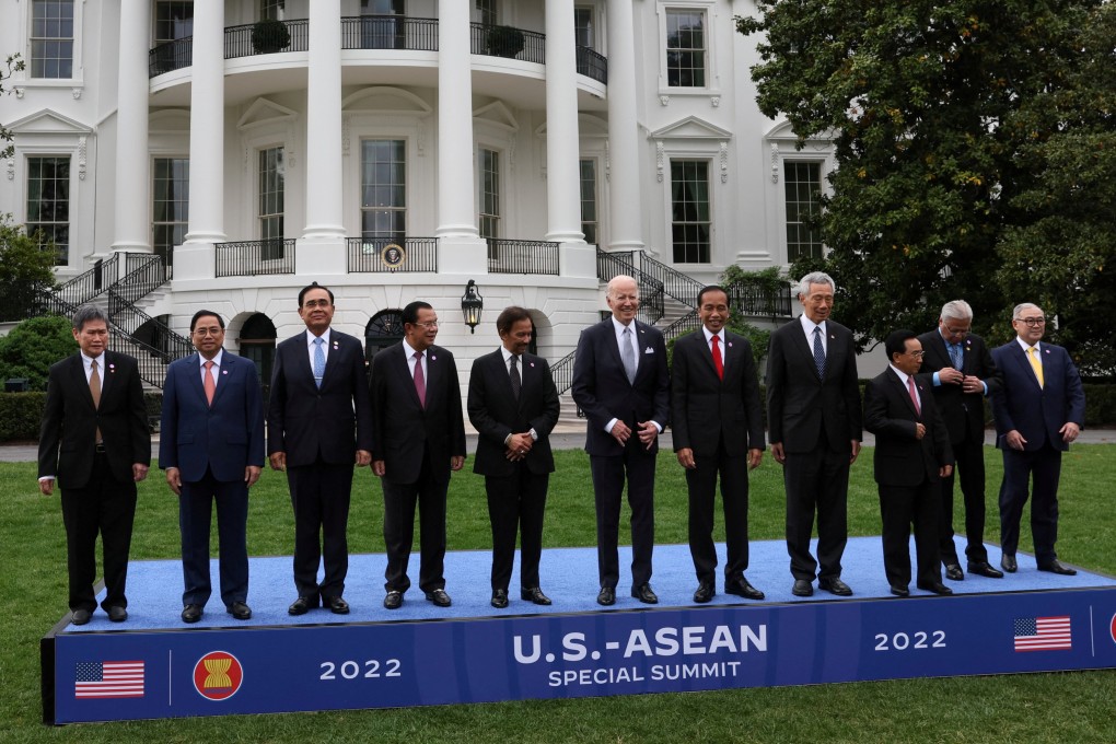 US President Joe Biden poses for a group photograph with Asean leaders during a special US-Asean summit at the White House in May last year. Photo: Reuters