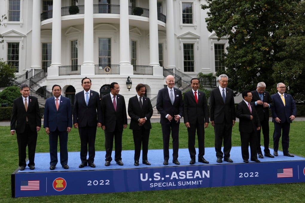 US President Joe Biden poses for a group photograph with Asean leaders during a special US-Asean summit at the White House in May last year. Photo: Reuters
