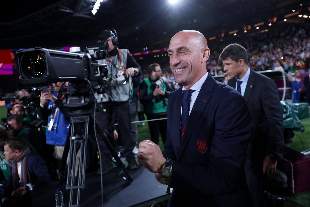 Spanish football federation president Luis Rubiales was criticised for his conduct at last weekend’s Women’s World Cup final. Photo: AFP