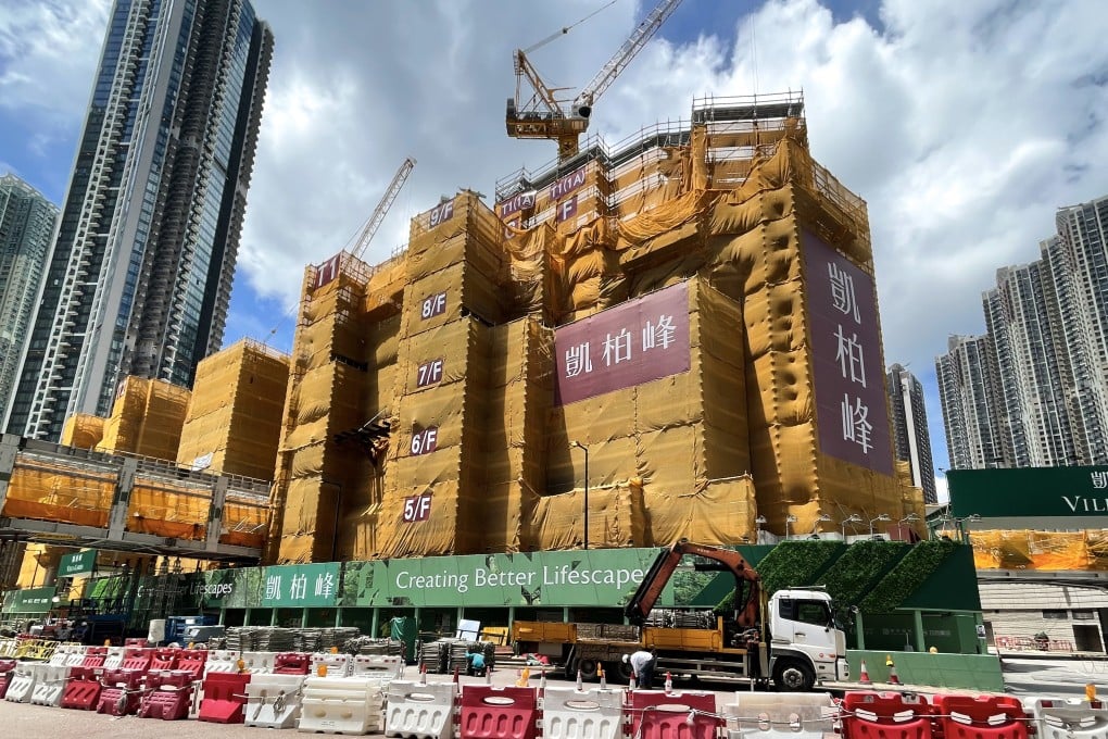 The construction site at Villa Garda I in Lohas Park – developed by Sino Land, K Wah International and China Merchants Land – seen on June 25, 2022. Photo: SCMP / Sun Yeung