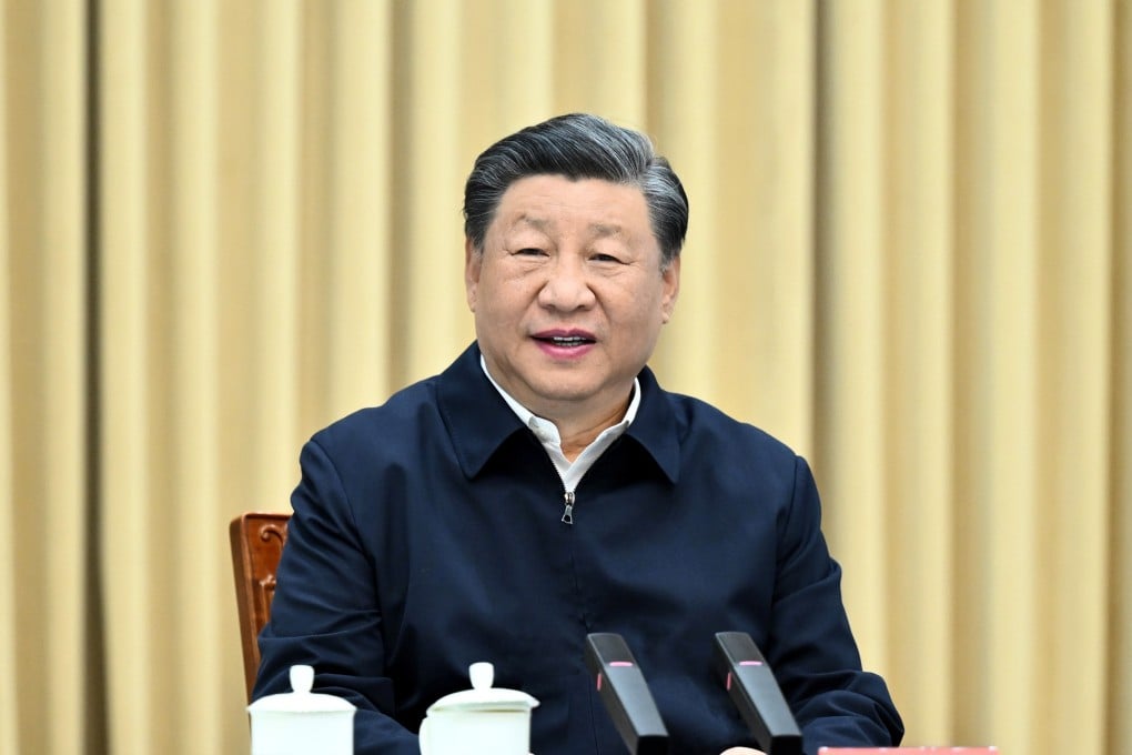 Chinese President Xi Jinping speaks in Urumqi, capital of Xinjiang Uygur autonomous region, on Saturday. He last visited the region over a year ago. Photo: EPA-EFE / Xinhua