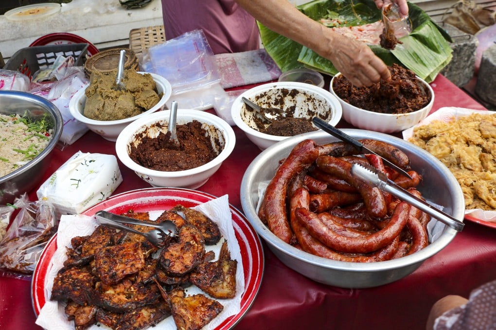 Laotian sausage and jeow dipping sauces in Luang Prabang. A visit to Laos’ tourist hotspot is a good way to gain appreciation of the flavours and unique ingredients of the country’s cuisine. Photo: Zinara Rathnayake