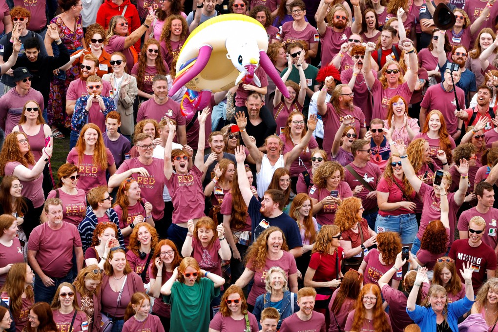 People attend the annual Redhead Days Festival in Tilburg, Netherlands on Sunday. Photo: Reuters