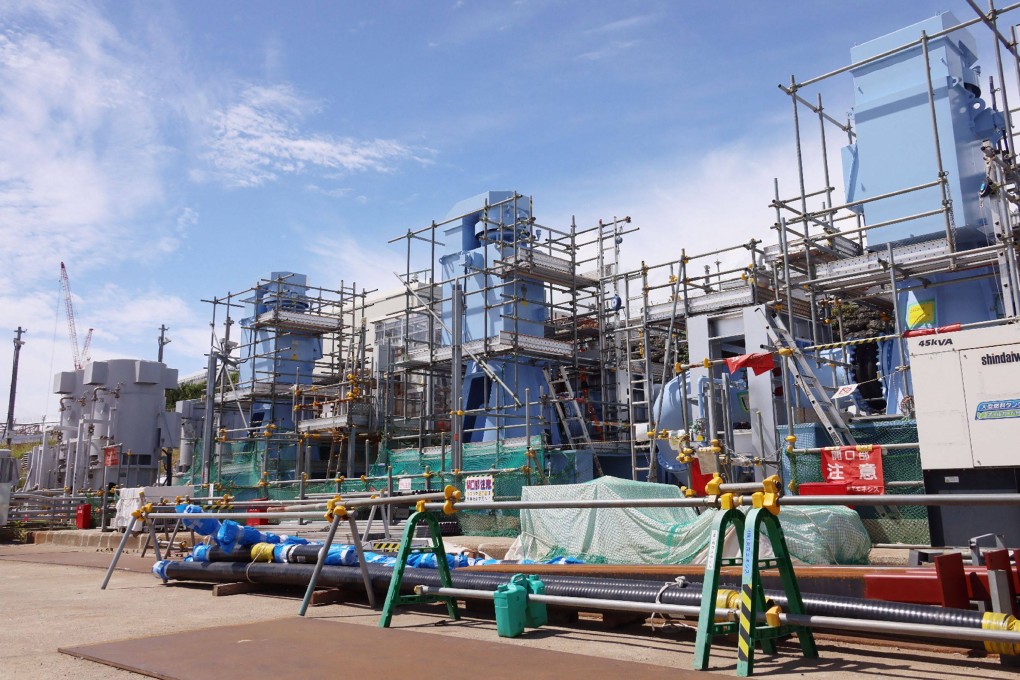 A facility that pumps up seawater to dilute treated waste water at the Fukushima Daiichi nuclear power plant in Okuma, Fukushima prefecture. Photo: AFP