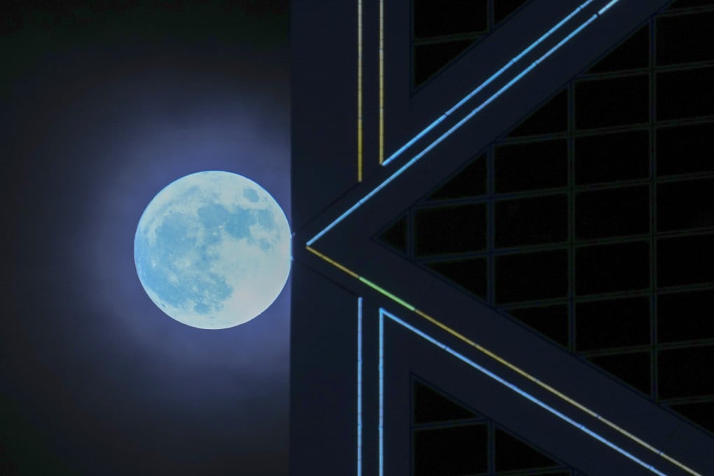 A supermoon as seen from Central, on Hong Kong Island. The city is set to experience a super blue moon on August 31, 2023. Photo: Sam Tsang