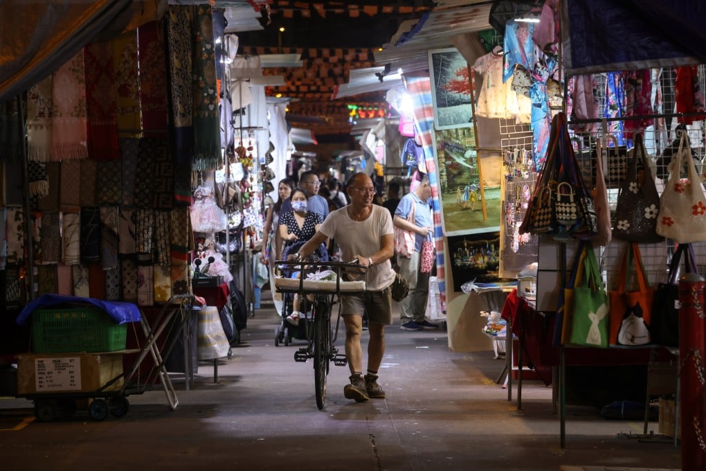 Temple Street night market in Yau Ma Tei on August 28. Expanding night markets has been raised as one potential way to revive Hong Kong’s nighttime economy. Photo: Jonathan Wong