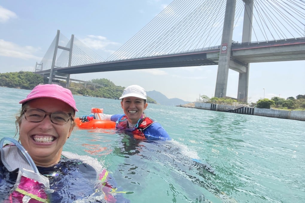 Cathy Cole (left) and Charmian Woodhouse, both long-time Lantau residents, decided to coasteer around the island in 2021, but didn’t expect the natural beauty they glimpsed on the journey would cause them to slow down. Photo: Charmian Woodhouse