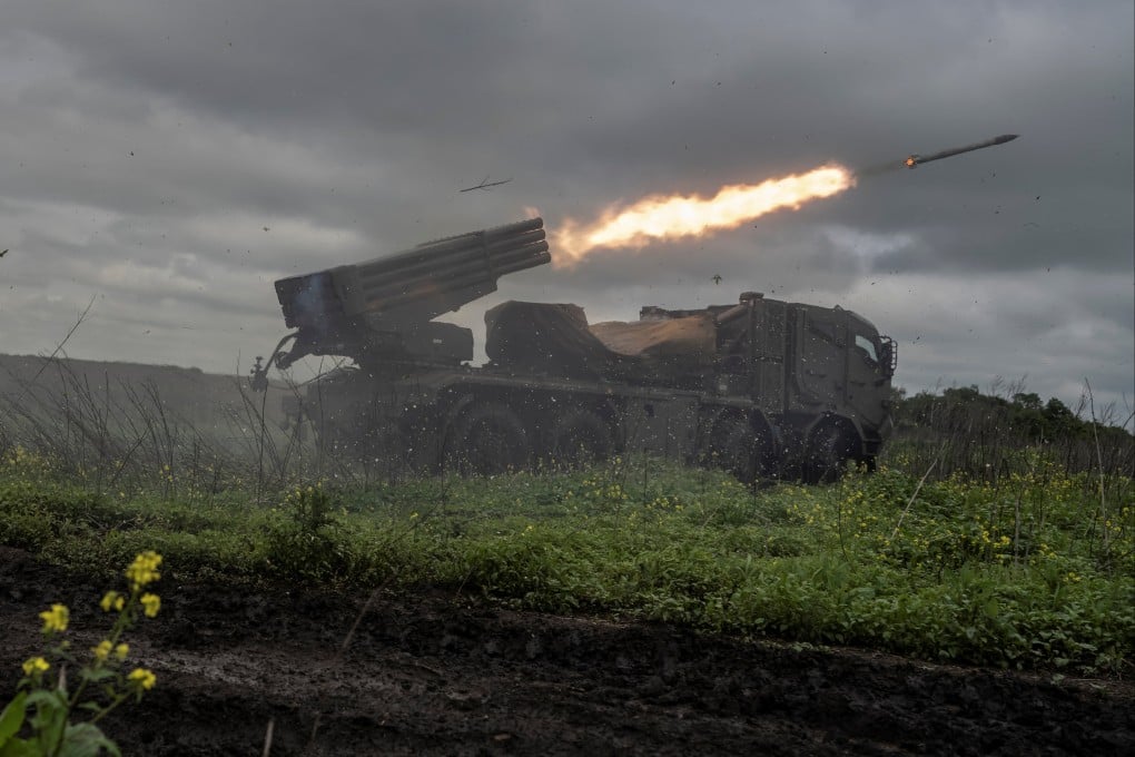 Ukrainian service members of the 55th Separate Artillery Brigade fire a Vampire multiple launch rocket system towards Russian troops near the town of Avdiivka in Donetsk region in May. Photo: Reuters