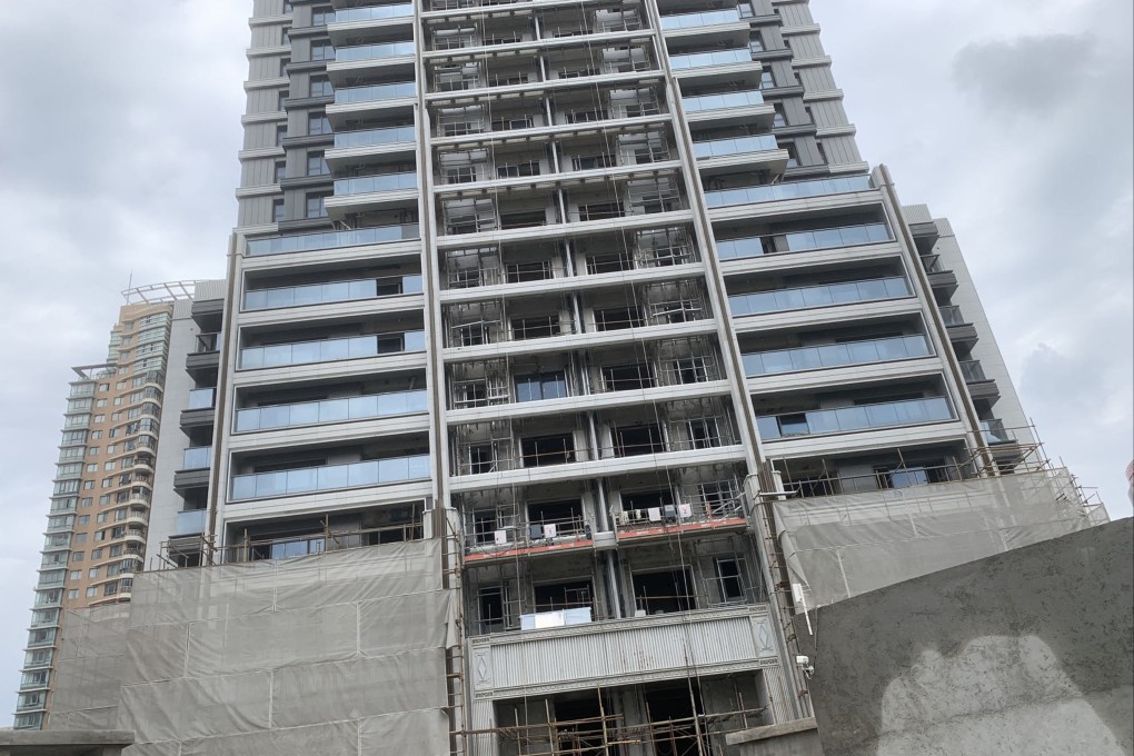 The unfinished The One-Rivera Shanghai residential project on Thursday. Photo: Daniel Ren