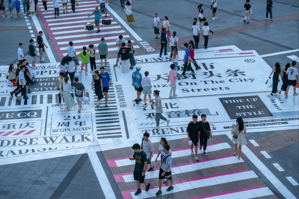 A graffiti-painted zebra crossing in Chongqing. Almost all major government departments will be involved in Chongqing’s counter-espionage efforts and include strict oversight of “co-operative projects with foreign countries that may involve national secrets”. Photo: VCG via Getty Images