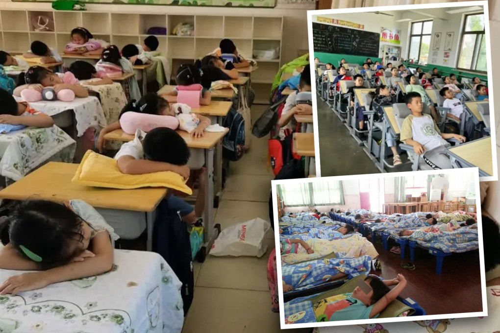 A private primary school in China has provoked widespread anger on mainland social media by announcing that it is going to start charging its pupils who take an afternoon nap. Photo: SCMP composite/Xiaohongshu