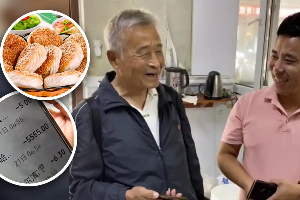 The story of an elderly man in China who paid 1,100 times more than he should have for six flatbreads has shocked mainland social media. Photo: SCMP composite/Douyin/Baidu
