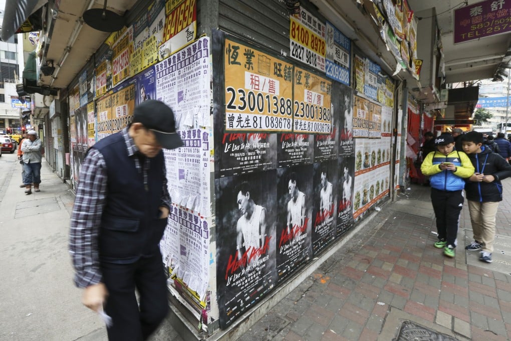 An empty shop in the popular shopping district of Wanchai. The retail segment was one of the hardest hit in Hong Kong after the unprecedented social unrest of 2019 was immediately followed by the coronavirus pandemic. Photo: Felix Wong