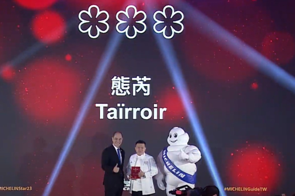 The Michelin Guide Taiwan has finally awarded three Michelin stars to a restaurant serving Taiwanese cuisine. Taïrroir, helmed by chef Kai Ho (centre), uses local ingredients and flavours. Photo: Michelin Guide Taiwan