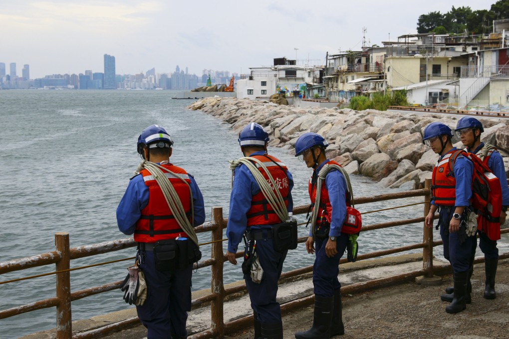 The Civil Aid Service has been inspecting coastal areas for flooding threats. Photo: Dickson Lee