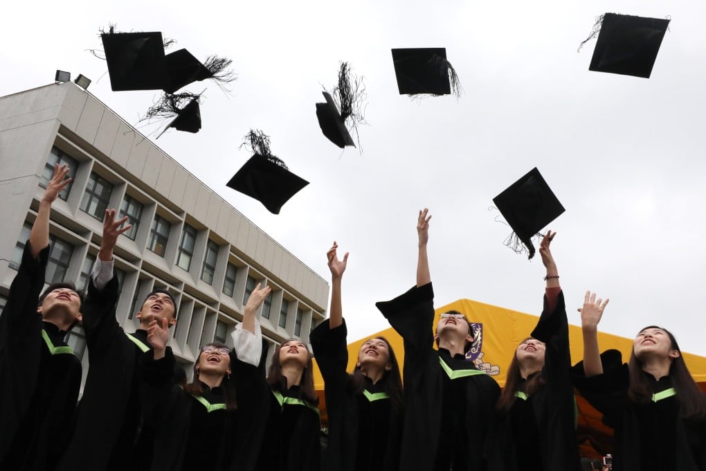 CUHK students celebrate their graduation. Photo: Felix Wong
