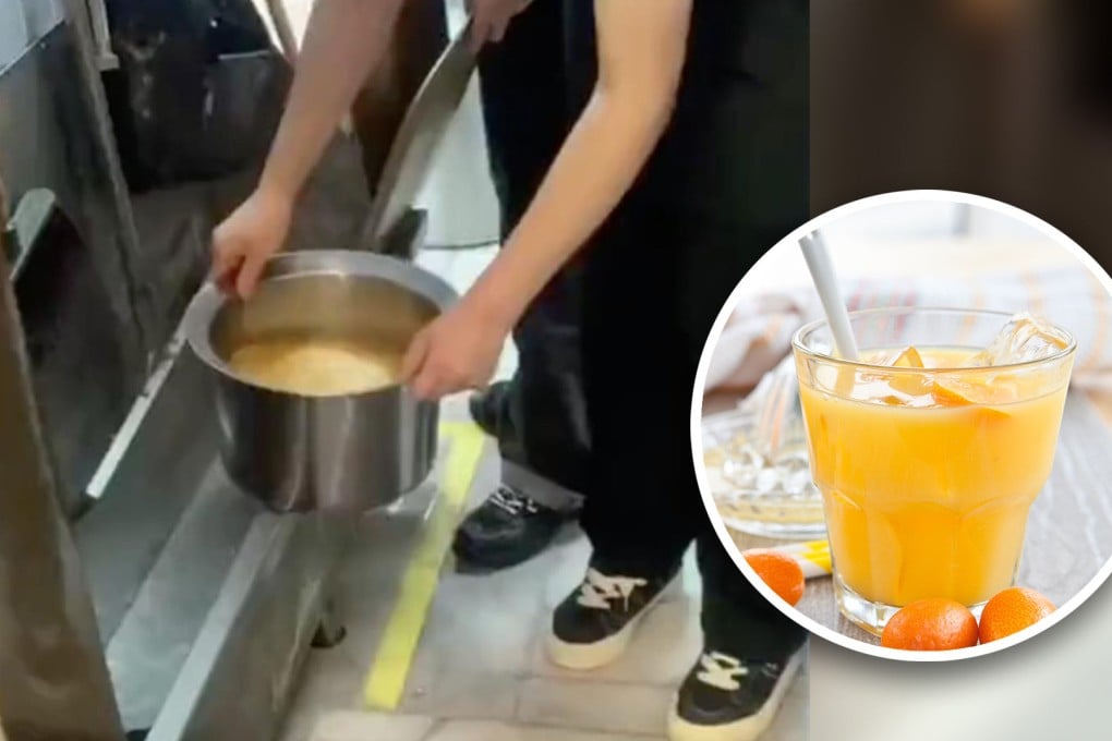 A restaurant chain in China has apologised for the juice incident, blaming lack of supervision and management style for poor hygiene standards.
Photo: SCMP composite/Shutterstock/Douyin