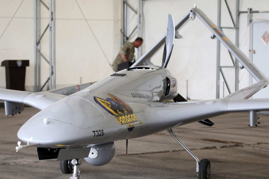 A Turkish Bayraktar TB2 combat drone, made famous by Ukraine’s use of them against Russian forces in the ongoing war. Photo: AFP