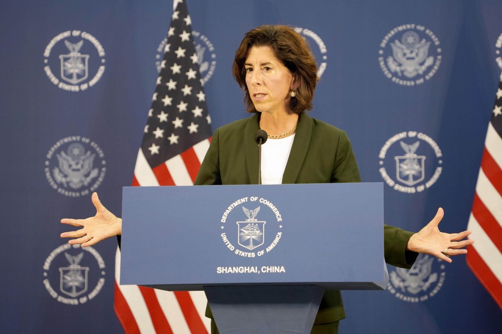US commerce secretary Gina Raimondo in Shanghai on Wednesday. Photo: Kyodo