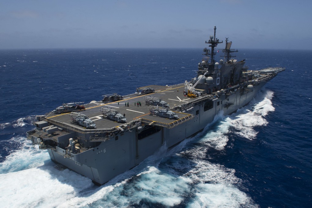 The amphibious assault ship USS America can also carry fighters and take part in combined air and sea operations. Photo: Handout