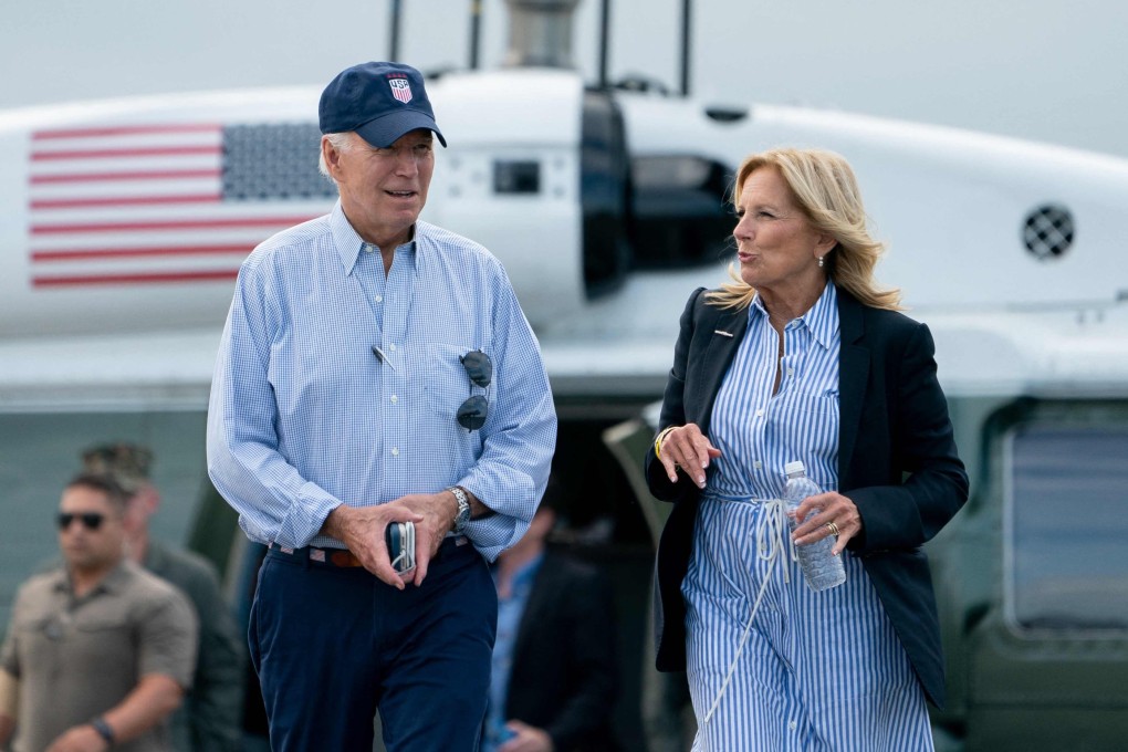 US President Joe Biden and first lady Jill Biden in Gainesville, Florida on Saturday. Photo: AFP