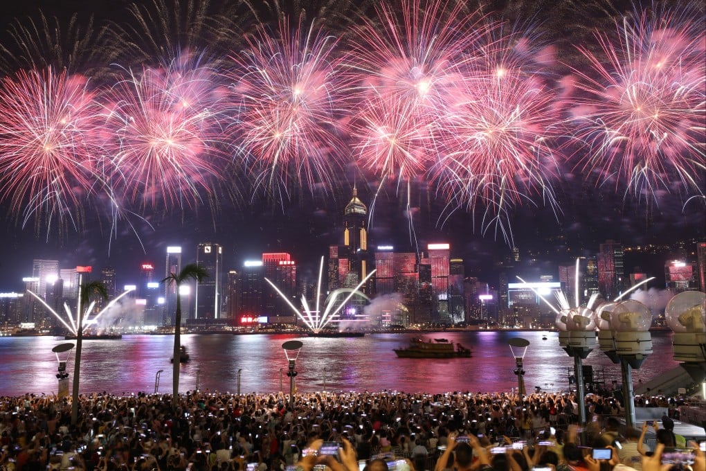 Residents enjoy a grand display of lights in the sky in 2018, the last time the annual National Day fireworks would be held in Hong Kong before the city descended into protest chaos and a pandemic. Photo: Dickson Lee