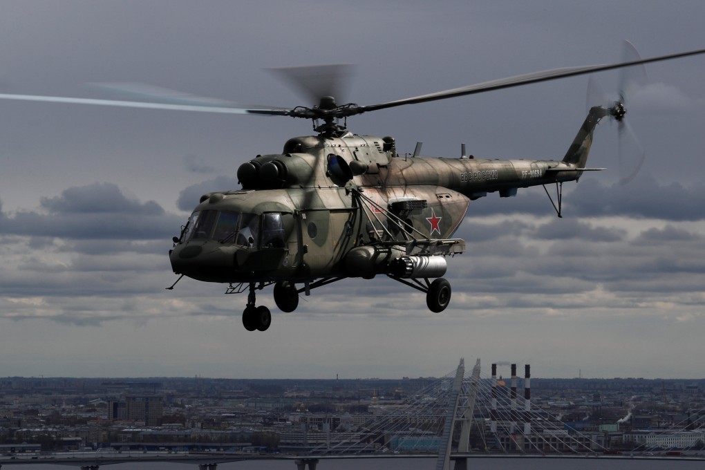 A Russian Mi-8 military helicopter, similar to the one used in the pilot’s defection to Ukraine. Photo: Reuters