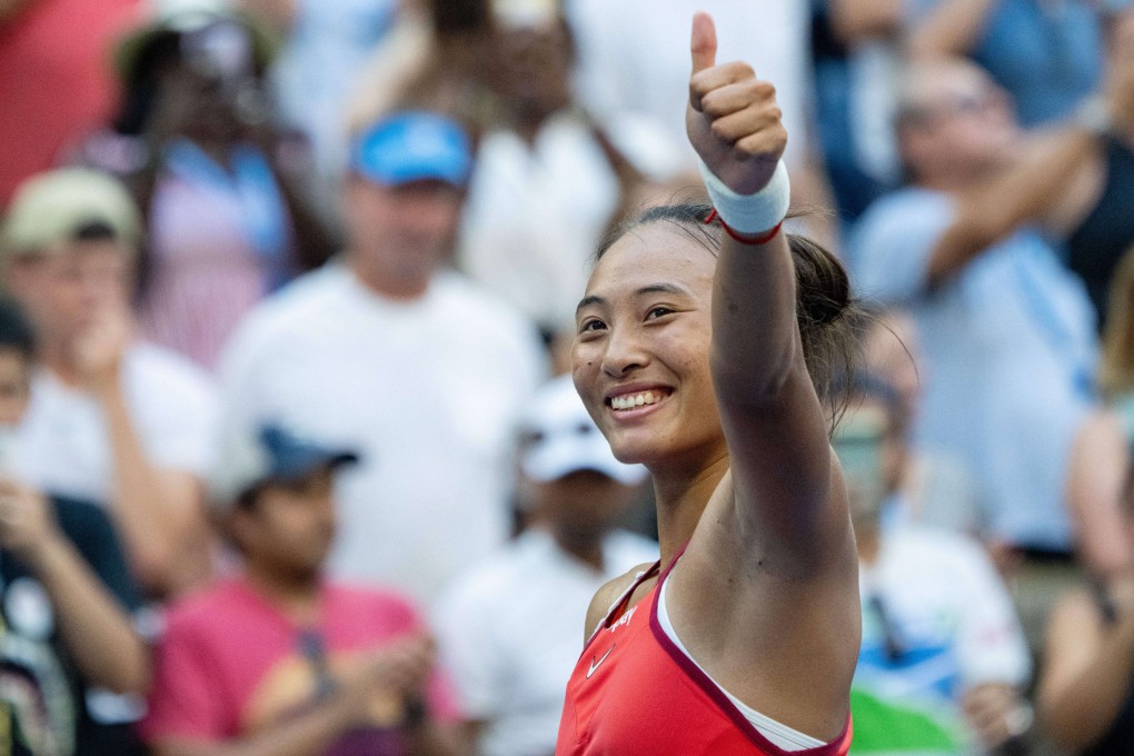 Zheng Qinwen reaches the quarter-finals of the US Open for the first time. Photo: Xinhua