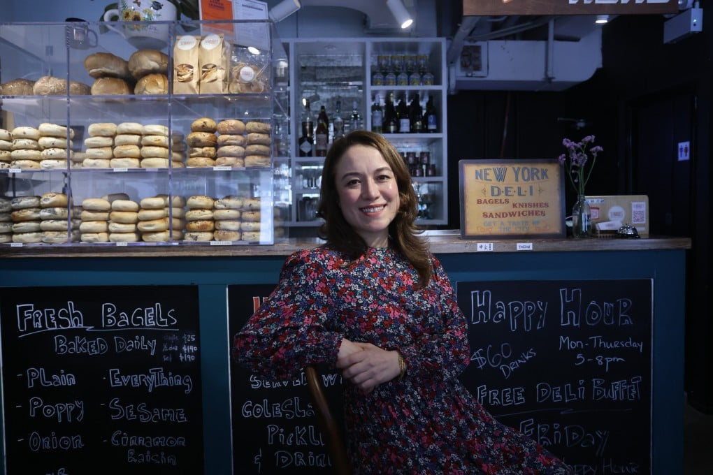 Schragels founder Rebecca Schrage, at her deli in Hong Kong’s Sheung Wan neighbourhood, which serves diverse Jewish dishes, including bagels that have been called the best in the city. Photo: Jonathan Wong