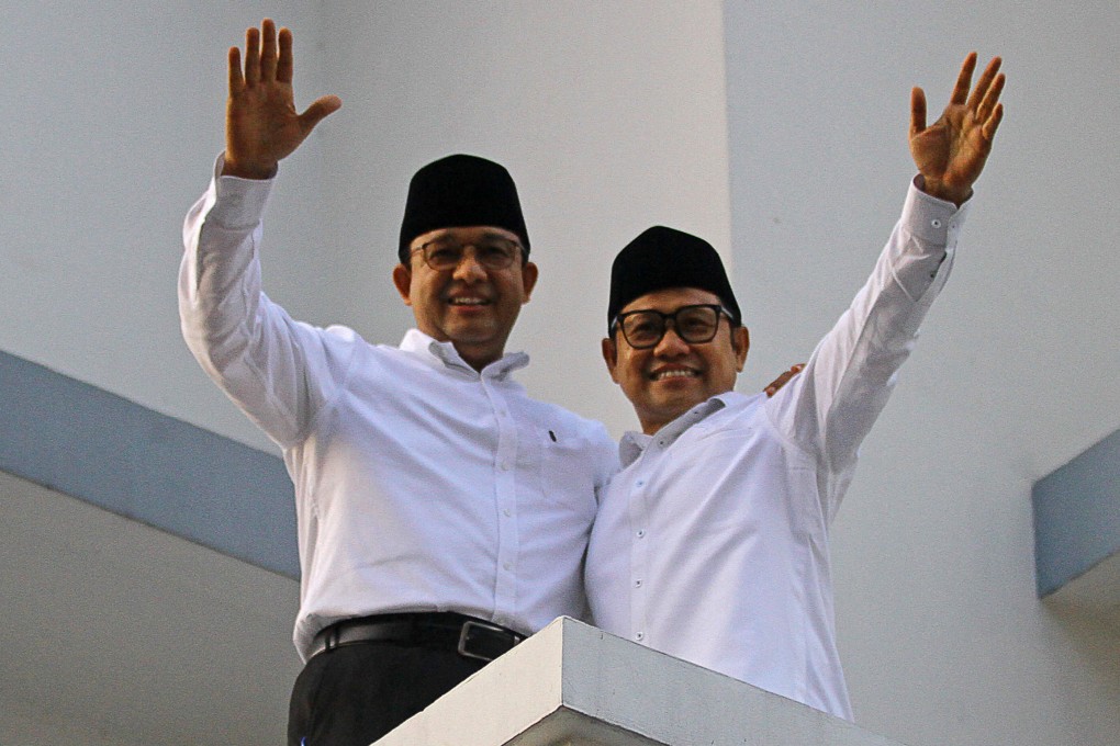 Presidential hopeful Anies Baswedan, left, and his VP pick Muhaimin Iskandar. Photo: Reuters
