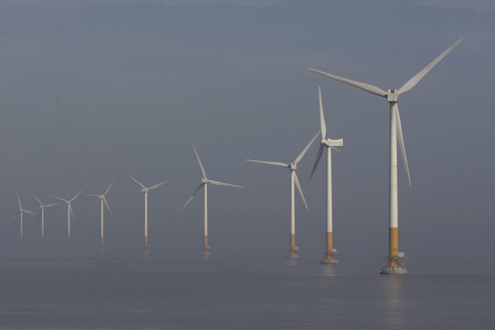 China added 11,098 wind turbines last year, with a total capacity of 49.83 million kW. Some 10 per cent of those were offshore. Photo: Chinatopix via AP