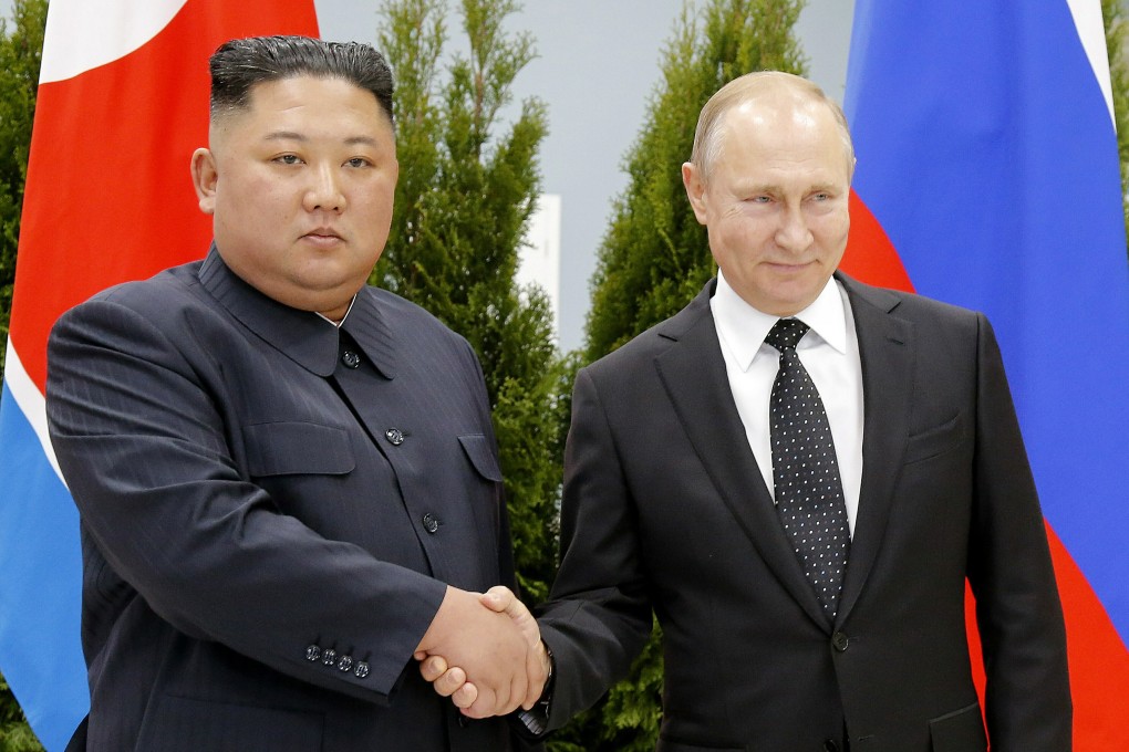 North Korea’s leader Kim Jong-un, left, and Russian President Vladimir Putin. Photo: AP