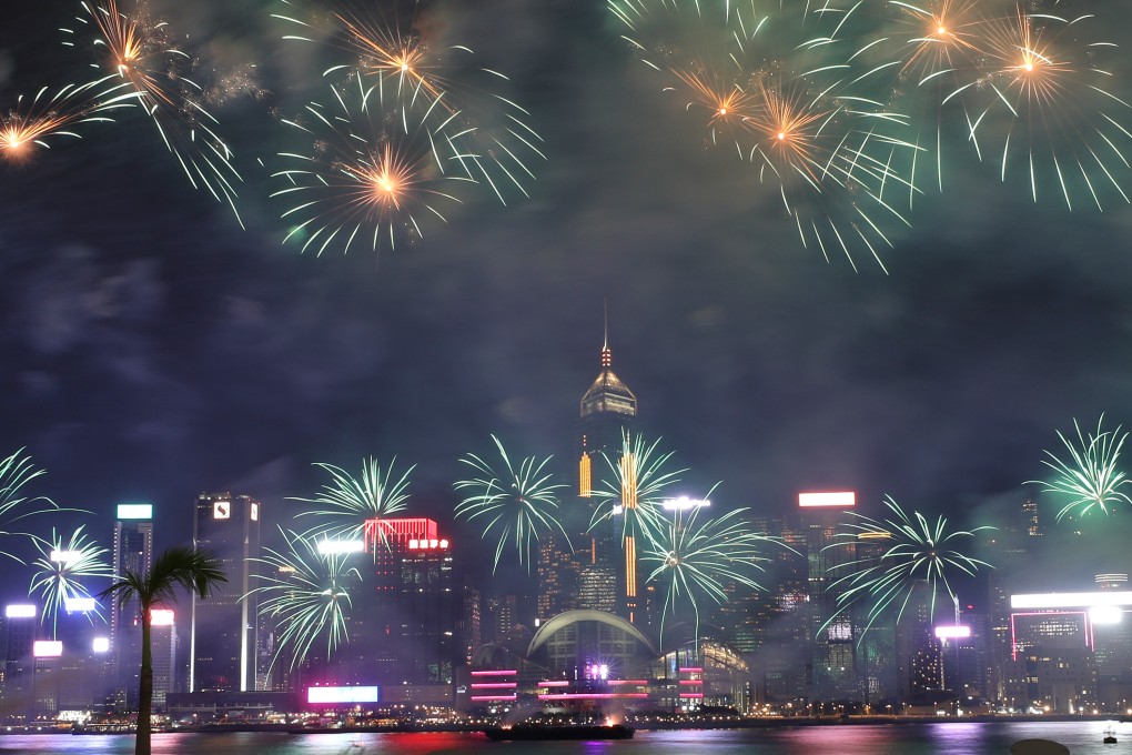Fireworks display above the Hong Kong skyline on National Day, photographed from Tsim Sha Tsui in 2018. Photo: Dickson Lee