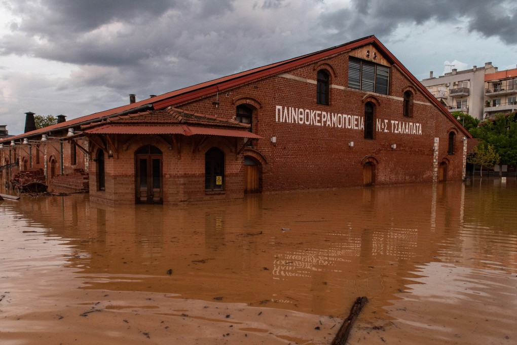 A Flooded factory in Magnesia, Greece following unprecedented bad weather conditions in the country. Photo: EPA-EFE