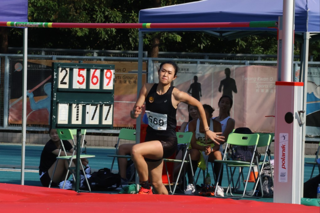 High jumper Phoebe Chung in action at the Hong Kong Athletics Series 4 at the Tseung Kwan O Sports Ground in October. Photo: SCMP